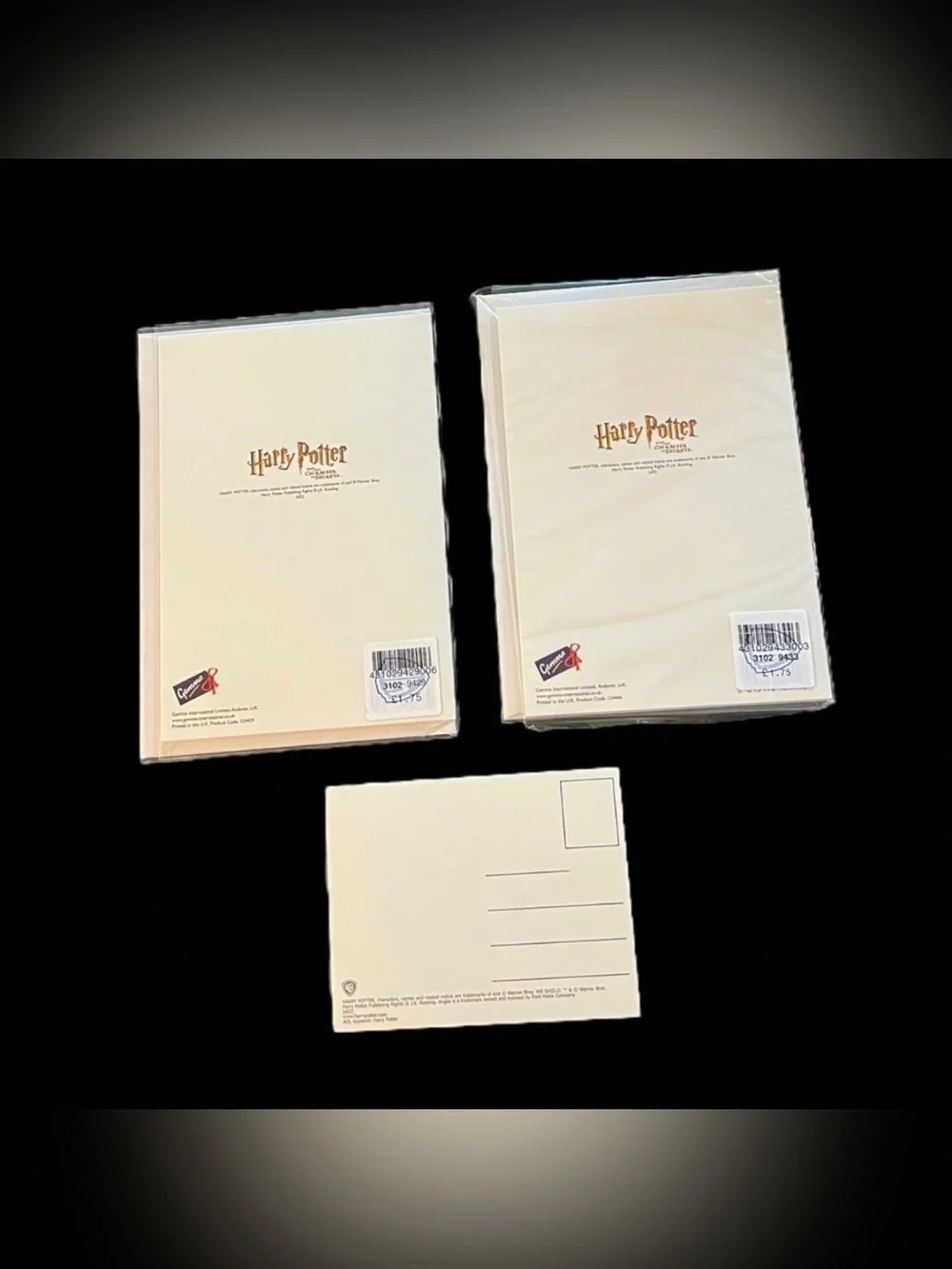 RARE Vintage UK Harry Potter Bookmark Birthday Cards W/Holographic Postcard NEW